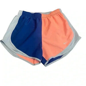 Nike Dri Fit Tempo Athletic Running Shorts Blue Peach Gray Women’s Size Medium